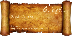Olaj Áron névjegykártya